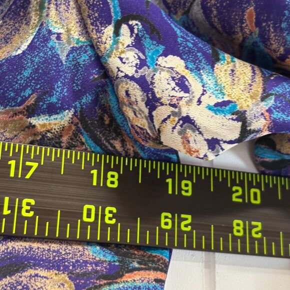 Vintage VLP Petites Women Secretary Librarian Dress Size 10P Abstract Pleated - Picture 4 of 9